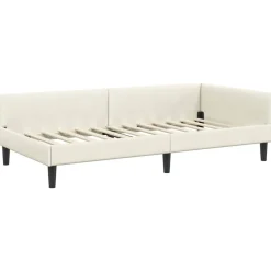 vidaXL Hoekbedframe Crème 80 x 200 cm Fluweel