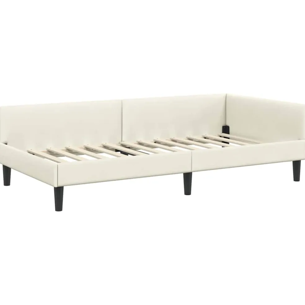 vidaXL Hoekbedframe Crème 80 x 200 cm Fluweel