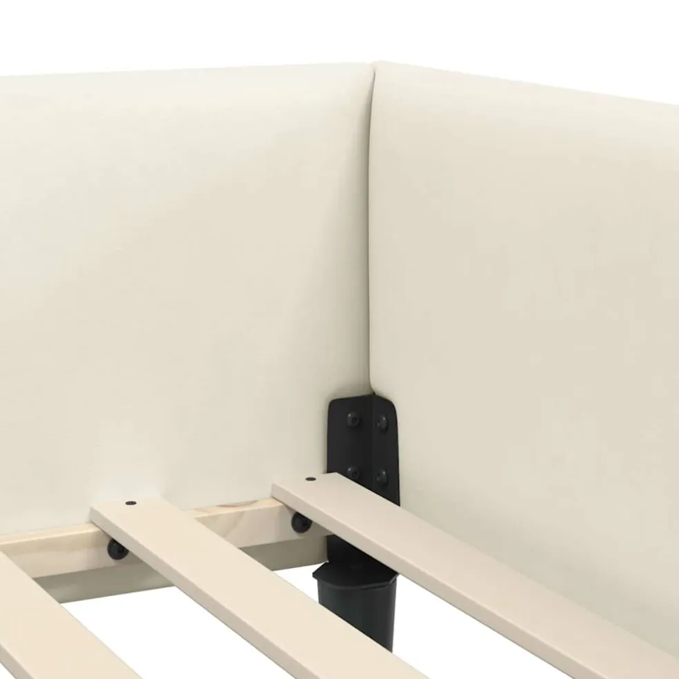 vidaXL Hoekbedframe Crème 80 x 200 cm Fluweel