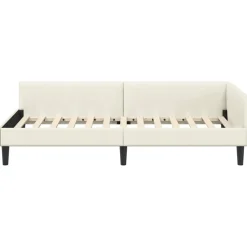 vidaXL Hoekbedframe Crème 80 x 200 cm Fluweel