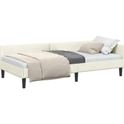 vidaXL Hoekbedframe Crème 80 x 200 cm Fluweel