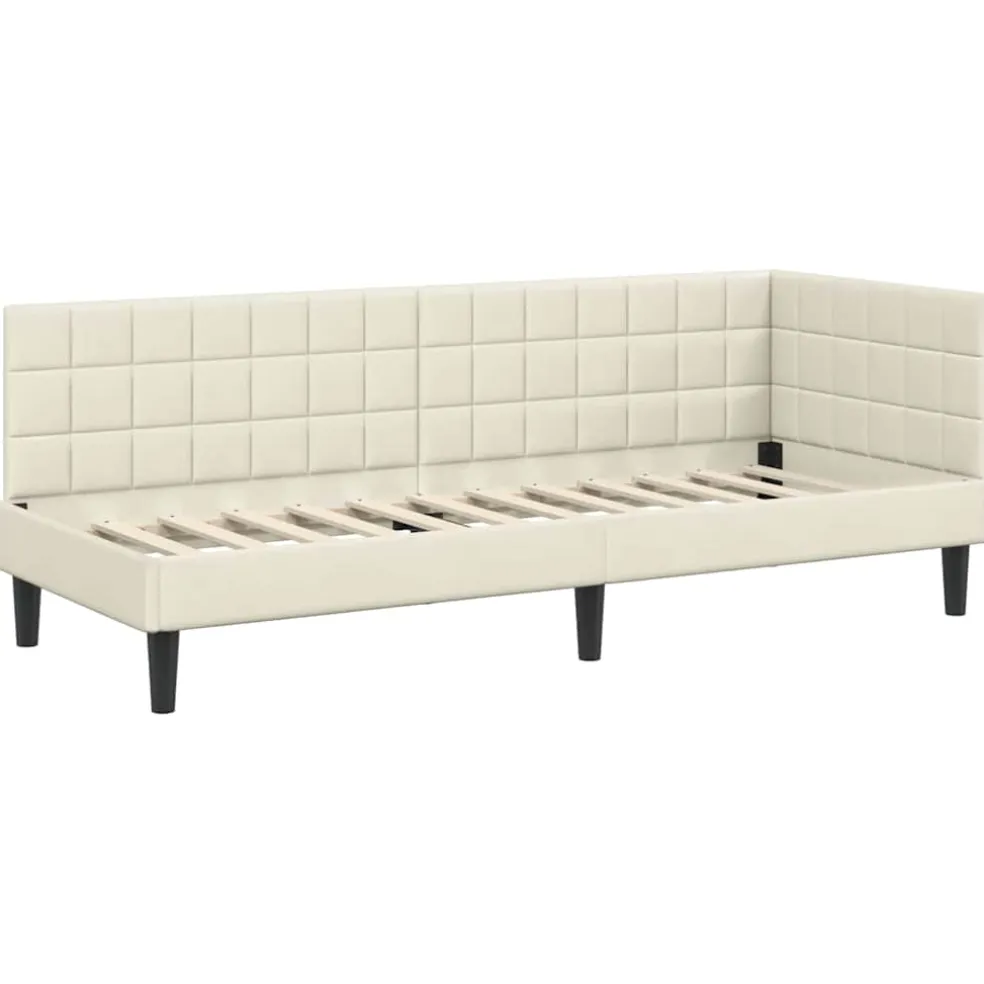 vidaXL Hoekbedframe Crème 80 x 200 cm Fluweel