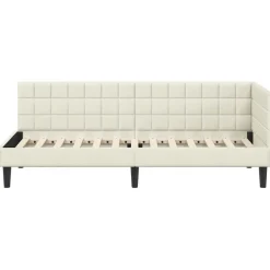 vidaXL Hoekbedframe Crème 80 x 200 cm Fluweel