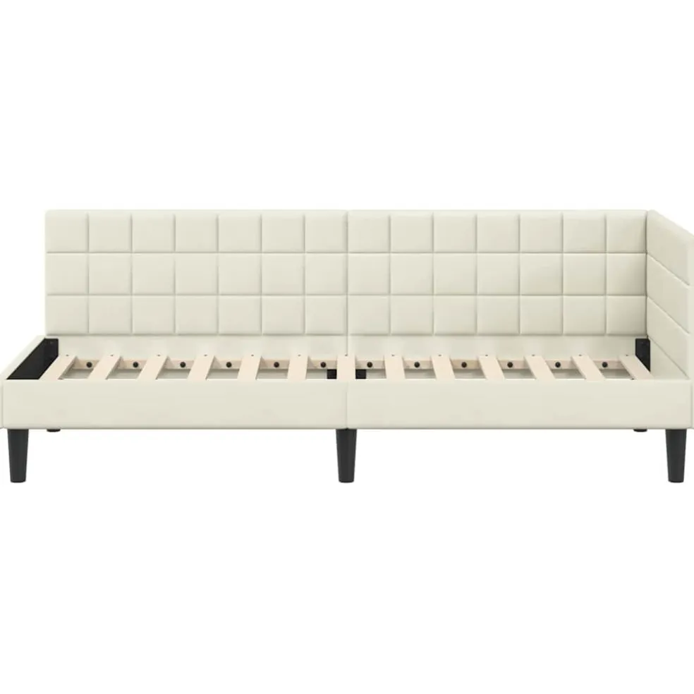 vidaXL Hoekbedframe Crème 80 x 200 cm Fluweel