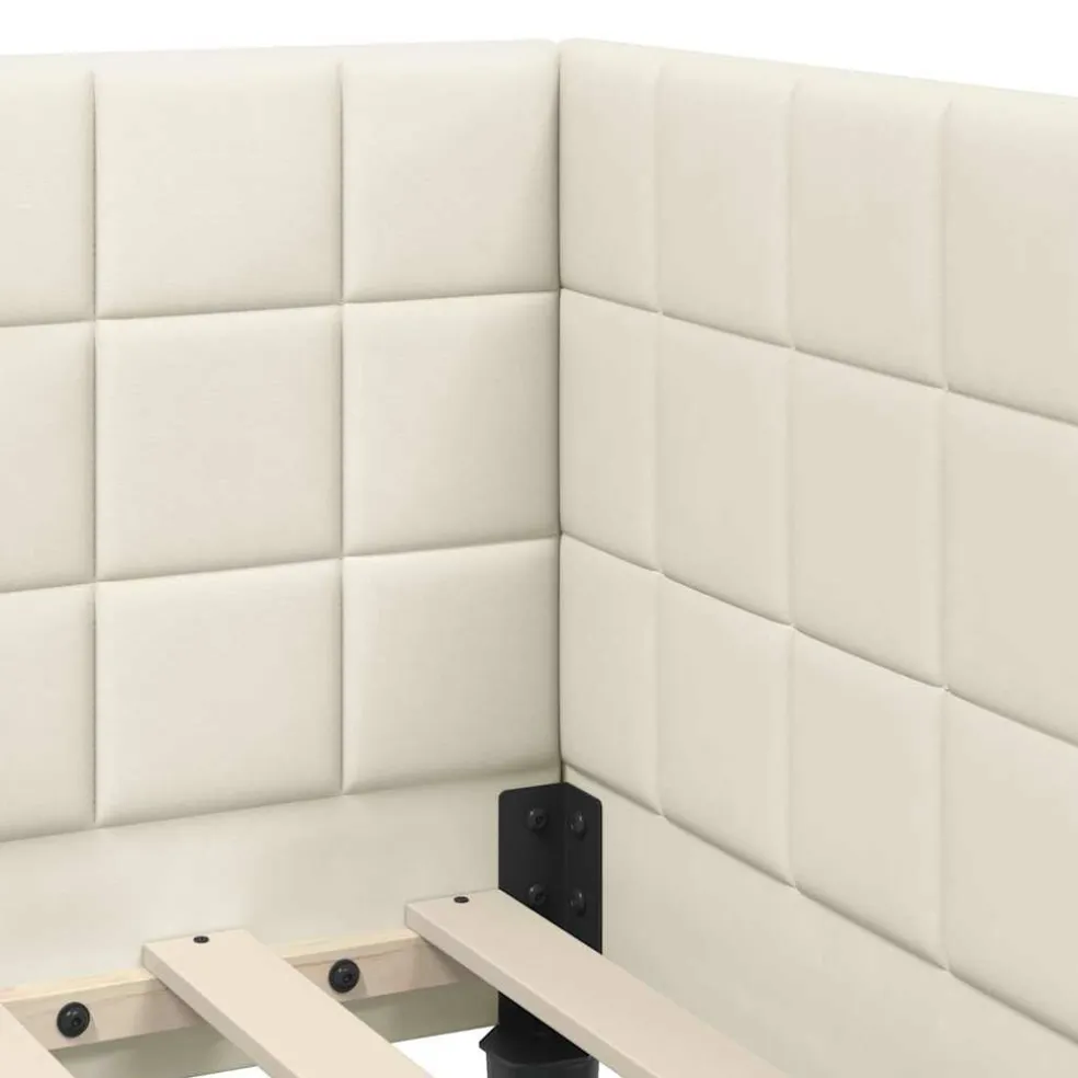 vidaXL Hoekbedframe Crème 80 x 200 cm Fluweel