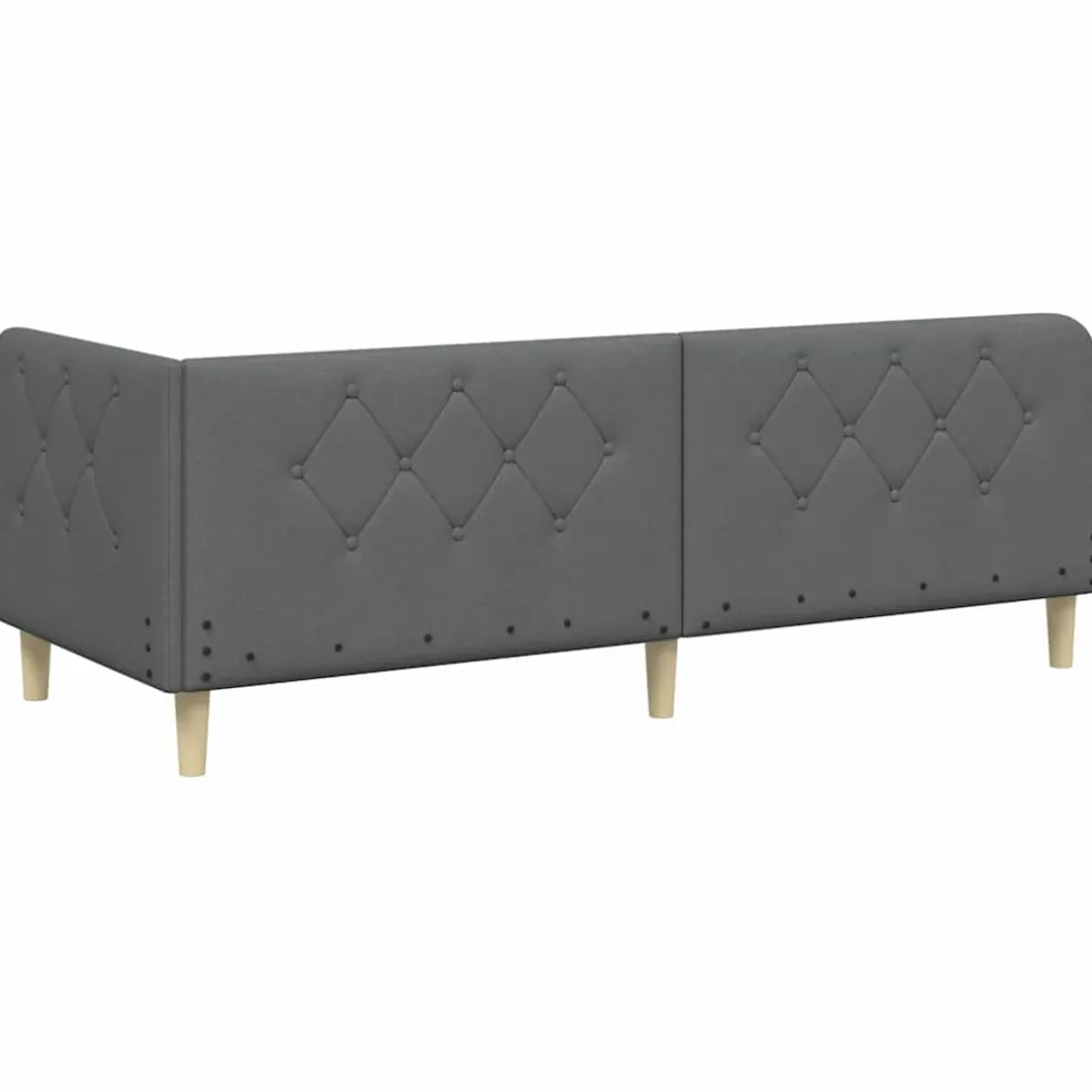 vidaXL Hoekbedframe Donkergrijs 80 x 200 cm Stof