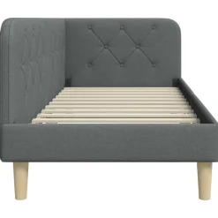 vidaXL Hoekbedframe Donkergrijs 80 x 200 cm Stof