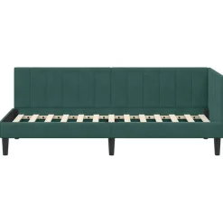vidaXL Hoekbedframe Donkergroen 80 x 200 cm Fluweel