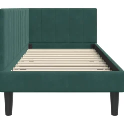 vidaXL Hoekbedframe Donkergroen 80 x 200 cm Fluweel