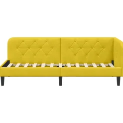 vidaXL Hoekbedframe Geel 80 x 200 cm Fluweel