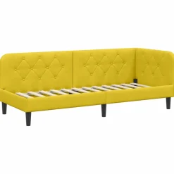 vidaXL Hoekbedframe Geel 80 x 200 cm Fluweel