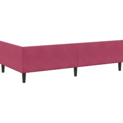 vidaXL Hoekbedframe met Matras 2 st Wijnrood 90 x 190 cm Fluweel