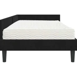vidaXL Hoekbedframe met Matras 2 st Zwart 80 x 200 cm Fluweel