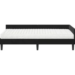vidaXL Hoekbedframe met Matras 2 st Zwart 80 x 200 cm Fluweel