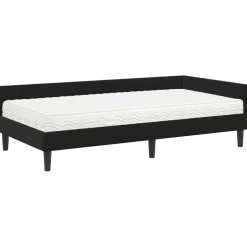 vidaXL Hoekbedframe met Matras 2 st Zwart 80 x 200 cm Fluweel