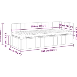 vidaXL Hoekbedframe met Matras 2 st Roze 80 x 200 cm Fluweel