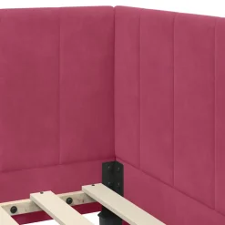 vidaXL Hoekbedframe met Matras 2 st Roze 80 x 200 cm Fluweel