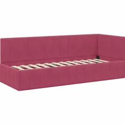 vidaXL Hoekbedframe met Matras 2 st Roze 80 x 200 cm Fluweel
