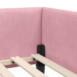 vidaXL Hoekbedframe Roze 80 x 200 cm Fluweel