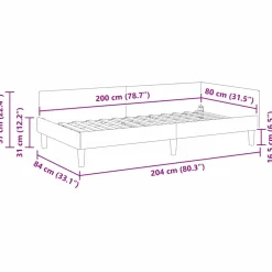 vidaXL Hoekbedframe Roze 80 x 200 cm Fluweel