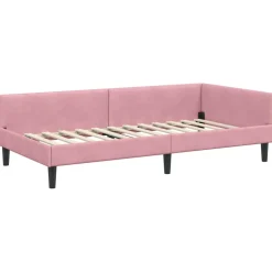 vidaXL Hoekbedframe Roze 80 x 200 cm Fluweel