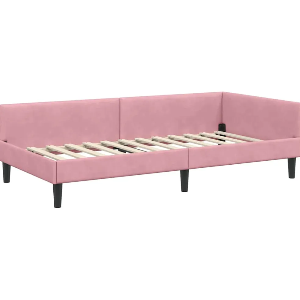 vidaXL Hoekbedframe Roze 80 x 200 cm Fluweel