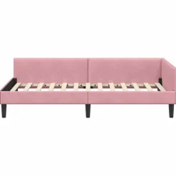 vidaXL Hoekbedframe Roze 80 x 200 cm Fluweel