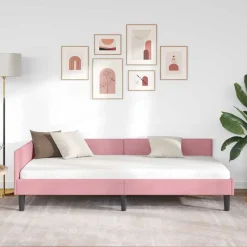 vidaXL Hoekbedframe Roze 80 x 200 cm Fluweel