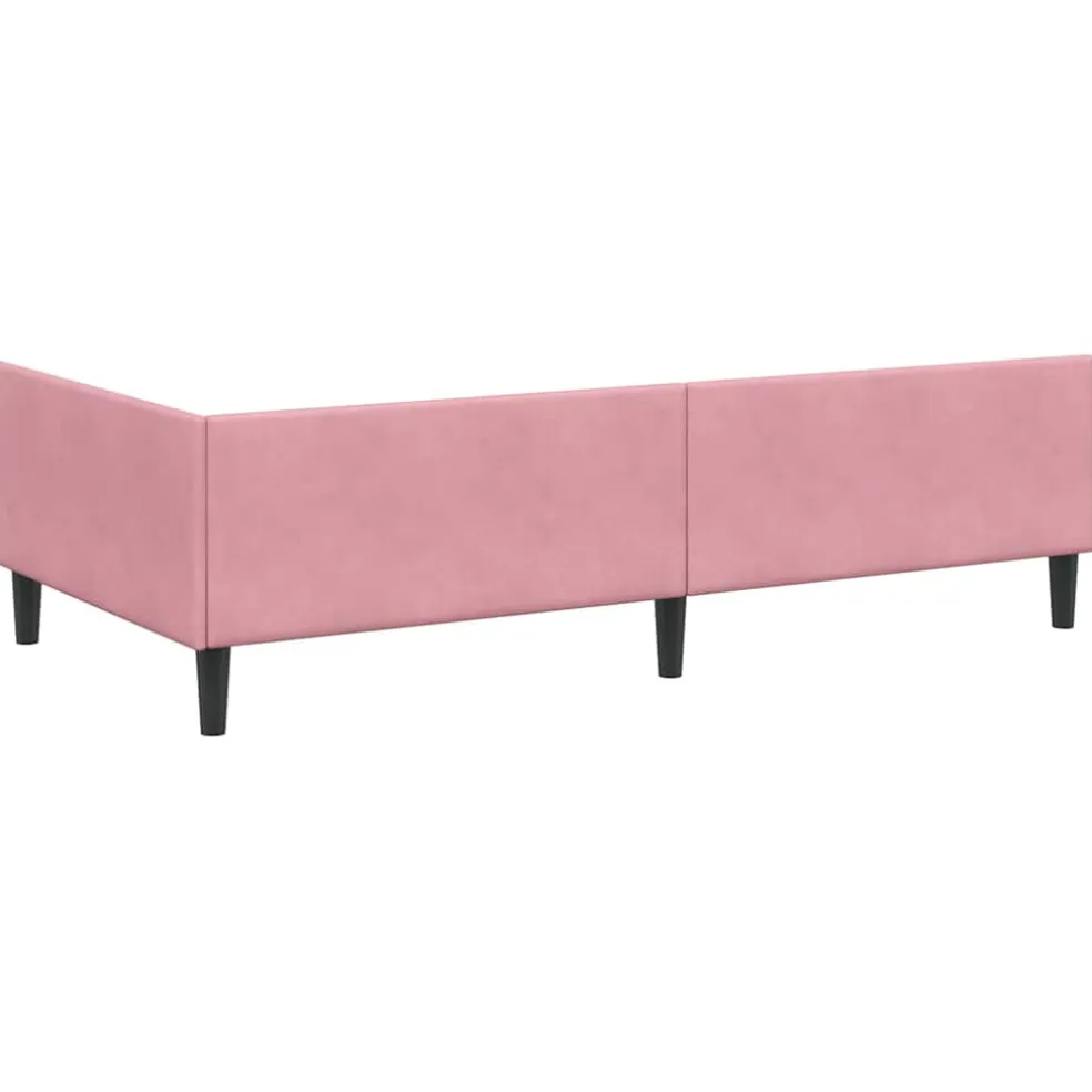vidaXL Hoekbedframe Roze 80 x 200 cm Fluweel