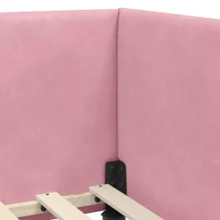 vidaXL Hoekbedframe Roze 80 x 200 cm Fluweel
