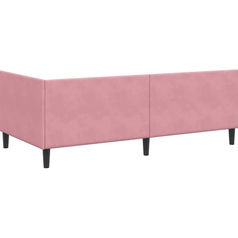 vidaXL Hoekbedframe Roze 80 x 200 cm Fluweel