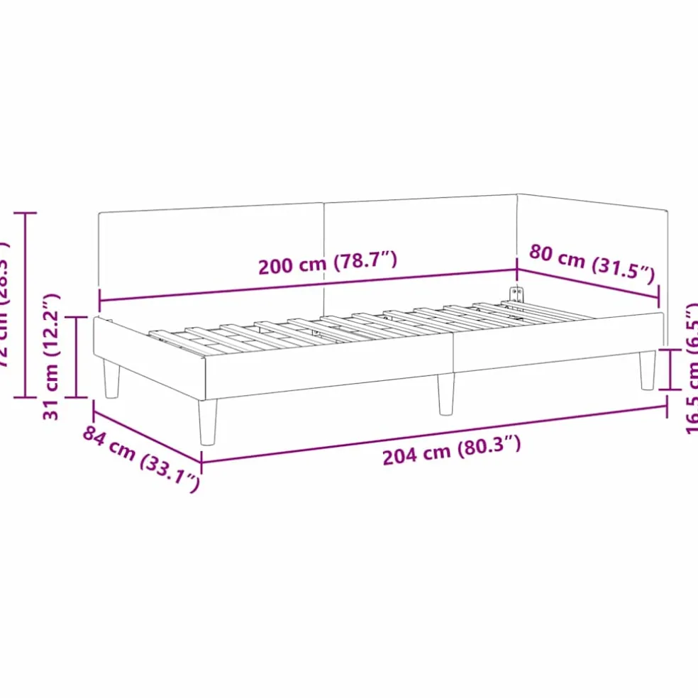 vidaXL Hoekbedframe Roze 80 x 200 cm Fluweel