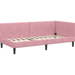 vidaXL Hoekbedframe Roze 80 x 200 cm Fluweel