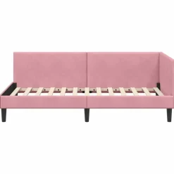vidaXL Hoekbedframe Roze 80 x 200 cm Fluweel