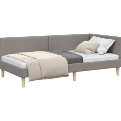 vidaXL Hoekbedframe Taupe 80 x 200 cm Stof