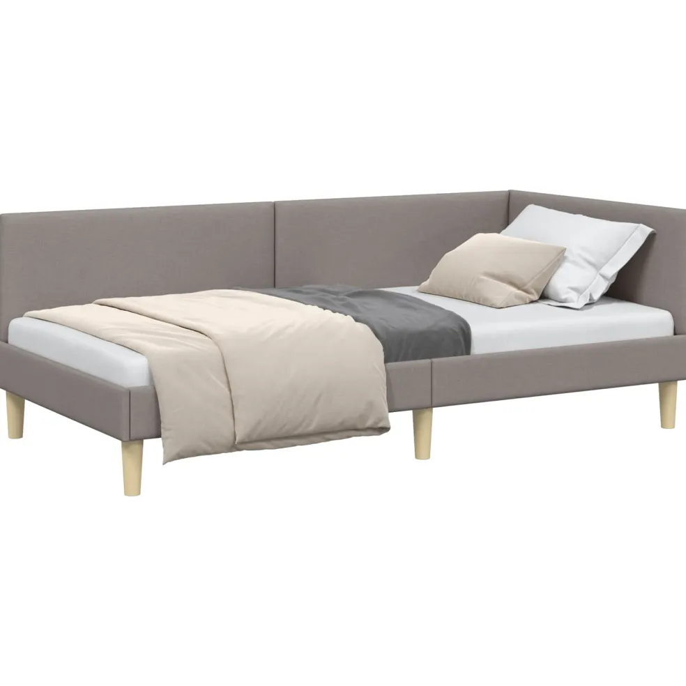vidaXL Hoekbedframe Taupe 80 x 200 cm Stof