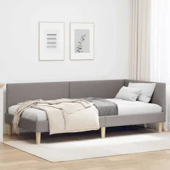 vidaXL Hoekbedframe Taupe 80 x 200 cm Stof