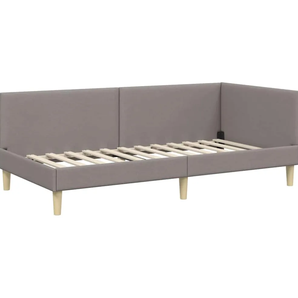 vidaXL Hoekbedframe Taupe 80 x 200 cm Stof