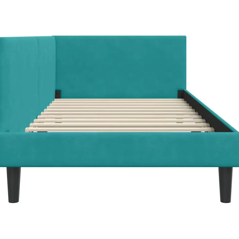 vidaXL Hoekbedframe Turquoise 80 x 200 cm Fluweel
