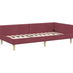 vidaXL Hoekbedframe Wijnrood 80 x 200 cm Stof