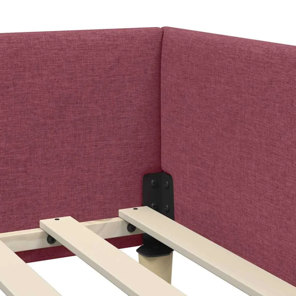 vidaXL Hoekbedframe Wijnrood 80 x 200 cm Stof