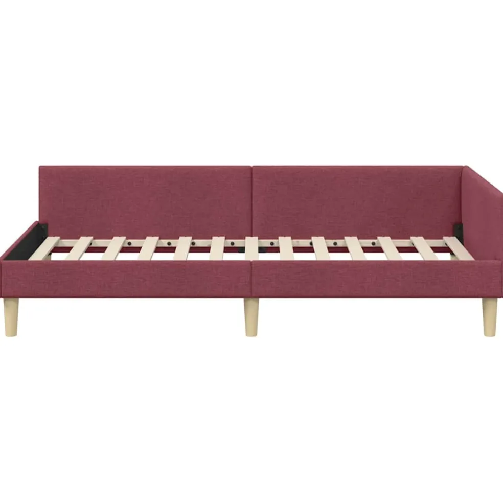 vidaXL Hoekbedframe Wijnrood 80 x 200 cm Stof