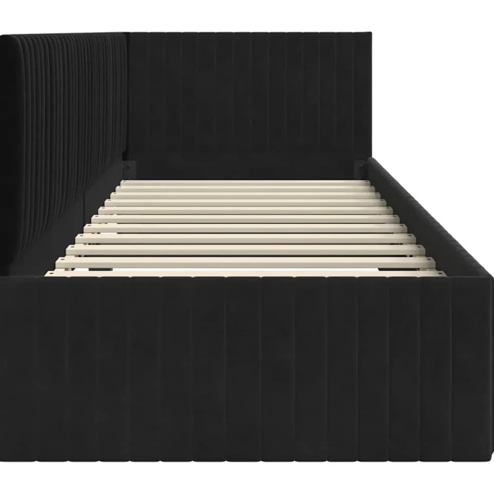 vidaXL Hoekbedframe Zwart 80 x 200 cm Fluweel