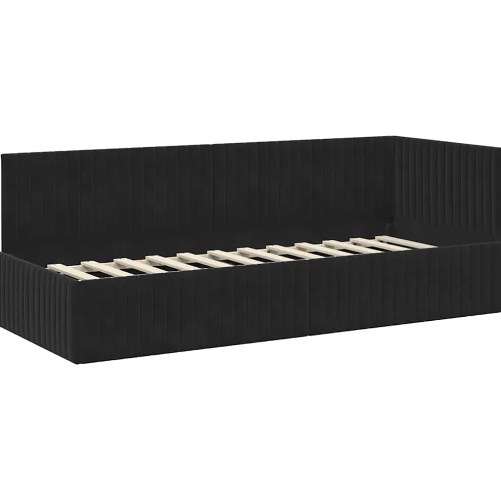 vidaXL Hoekbedframe Zwart 80 x 200 cm Fluweel