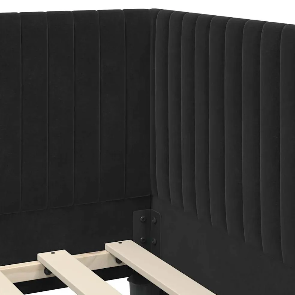 vidaXL Hoekbedframe Zwart 80 x 200 cm Fluweel