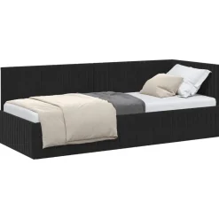 vidaXL Hoekbedframe Zwart 80 x 200 cm Fluweel
