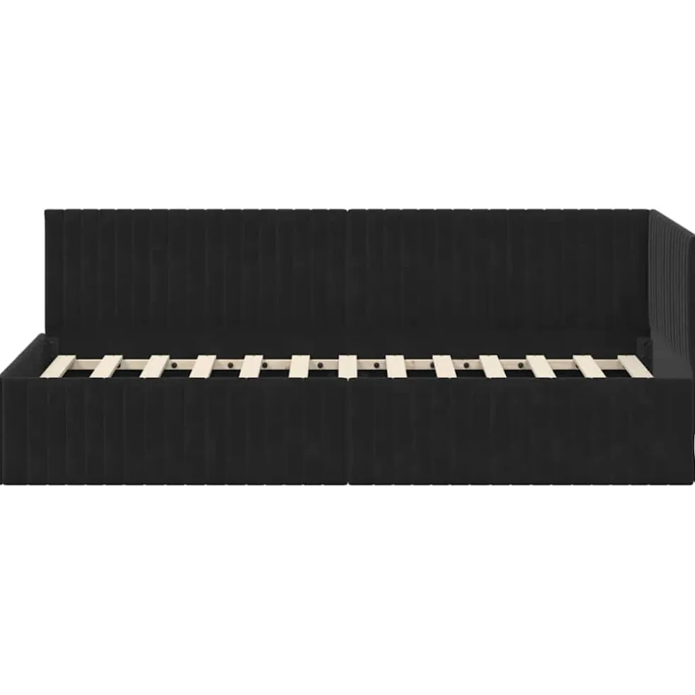 vidaXL Hoekbedframe Zwart 80 x 200 cm Fluweel