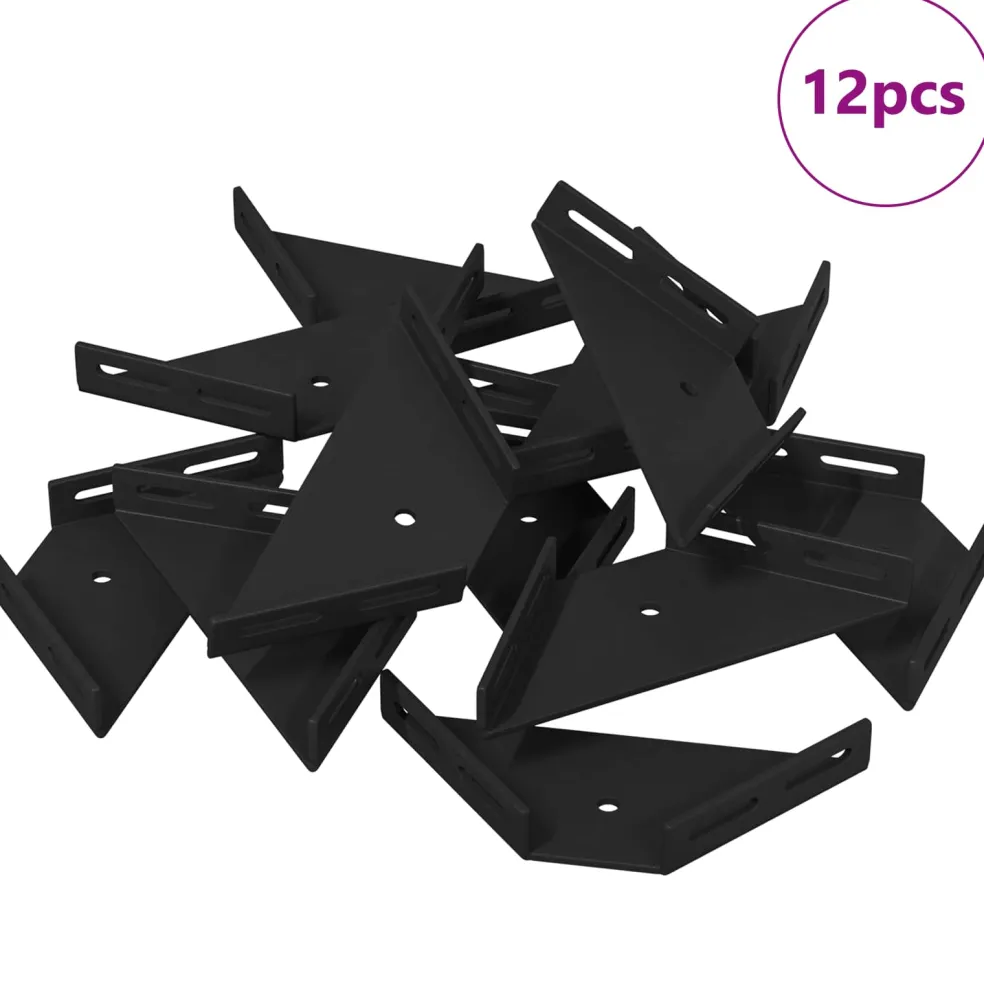 vidaXL Hoekbeugel 12 Zwart 138,5 x 50,5 x 16 mm IJzer