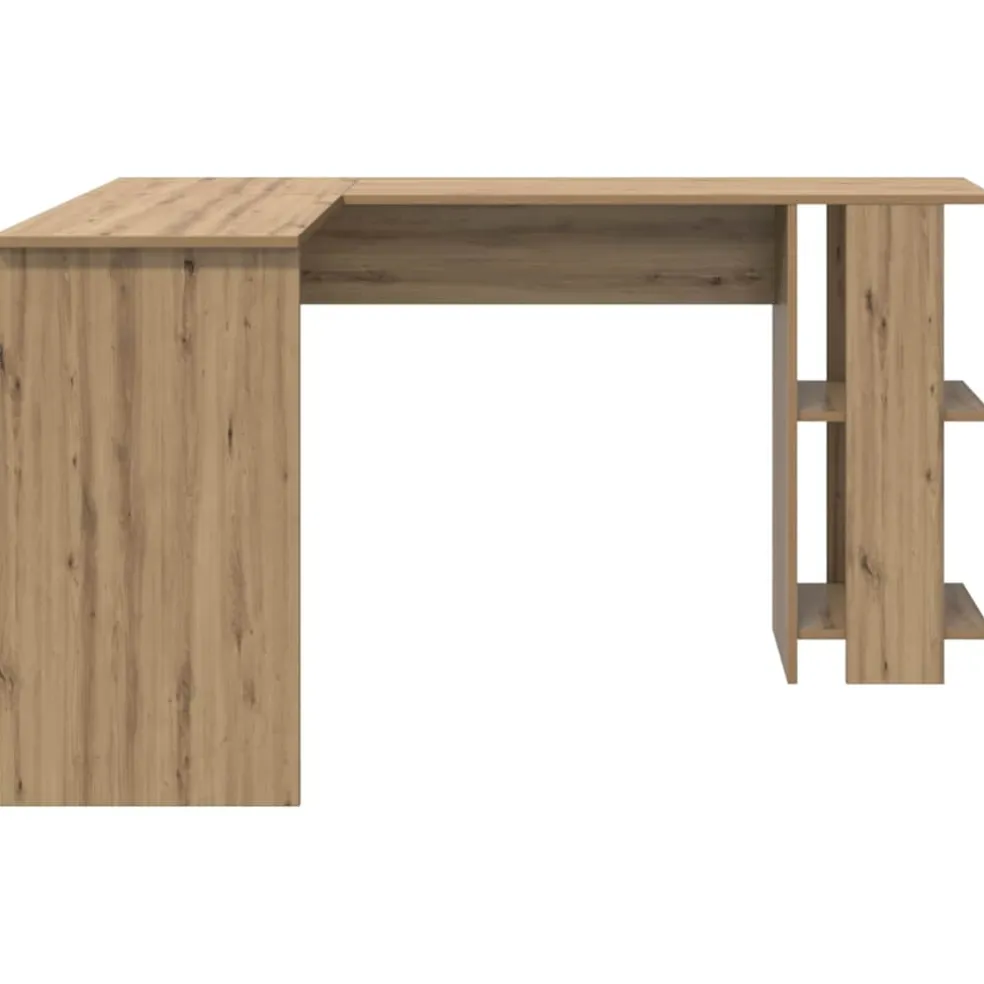 vidaXL Hoekbureau Artisan Eiken Bewerkt hout 140 x 113,5 x 75 cm