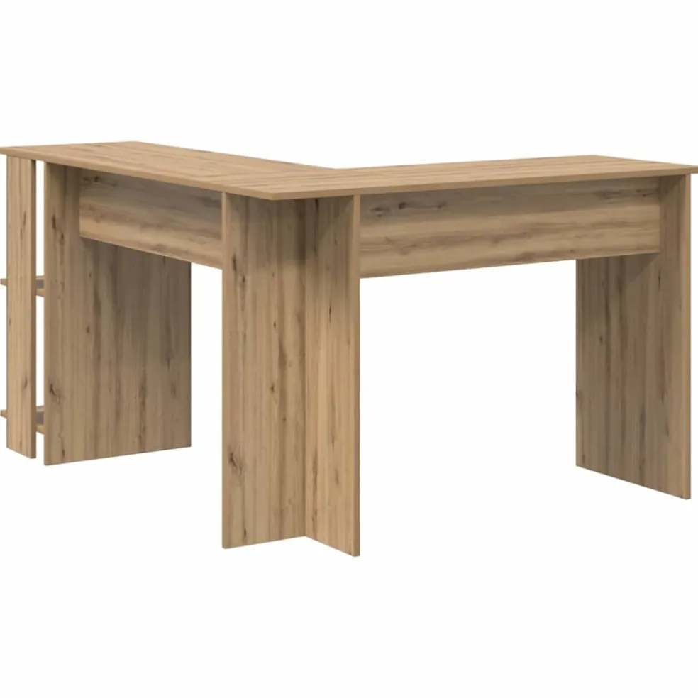 vidaXL Hoekbureau Artisan Eiken Bewerkt hout 140 x 113,5 x 75 cm
